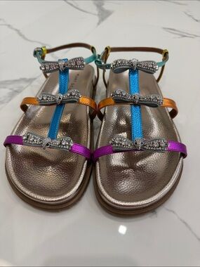 Kurt Geiger Metallic Multicolor Bow Strap Sandals